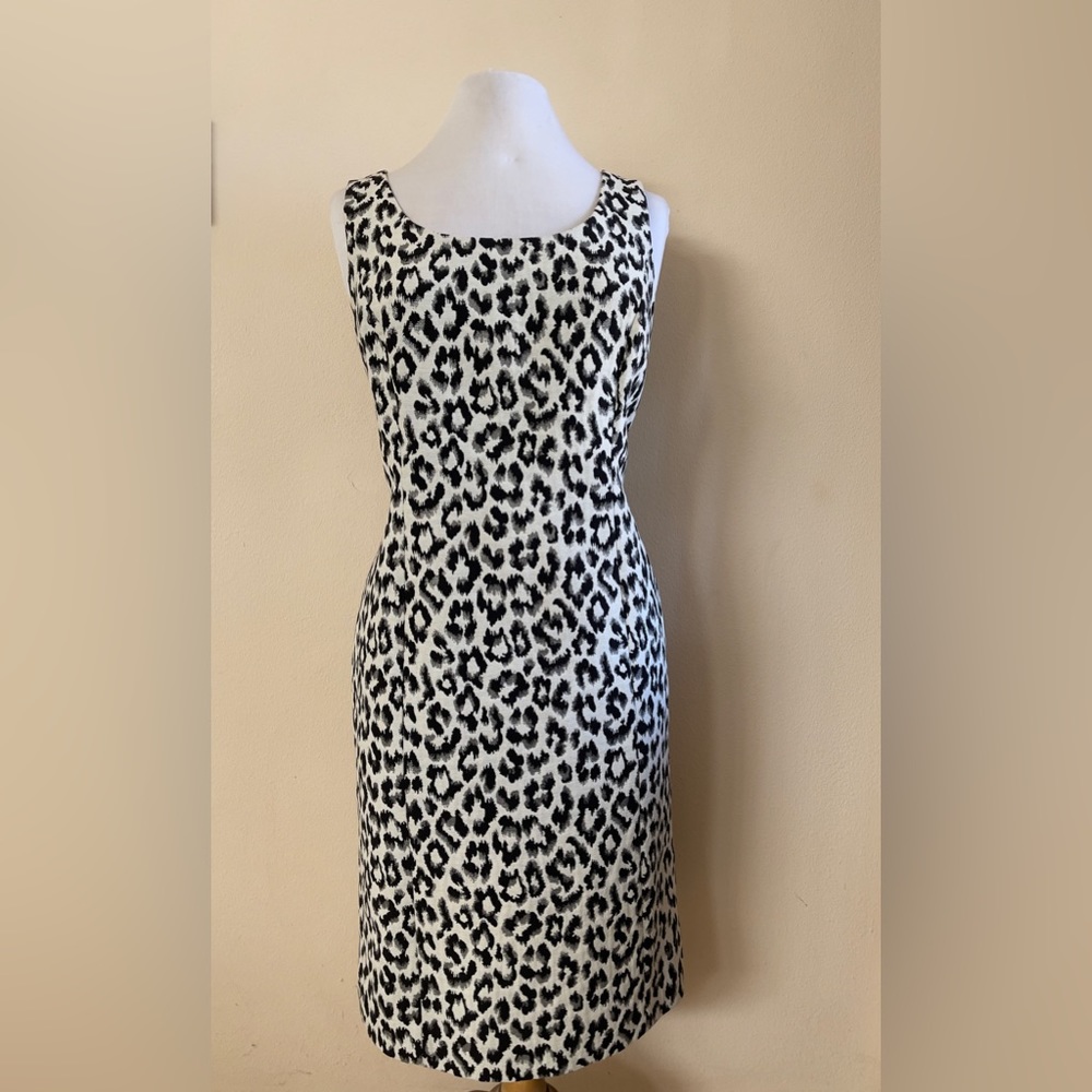 Isabella DeMarco Black and White Shimmering Leopard Print Dress